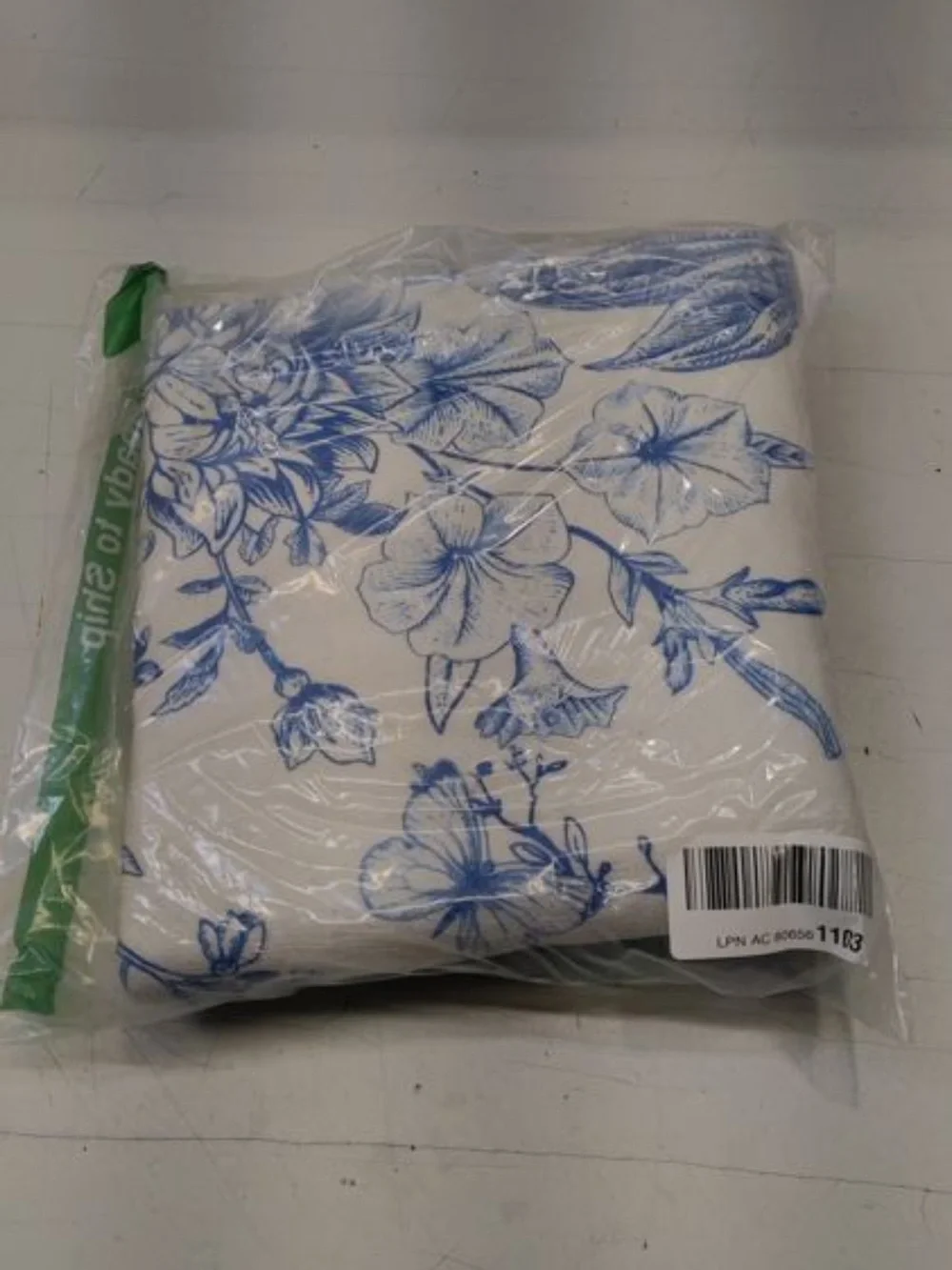 Blue and White Floral Bird Area Rug